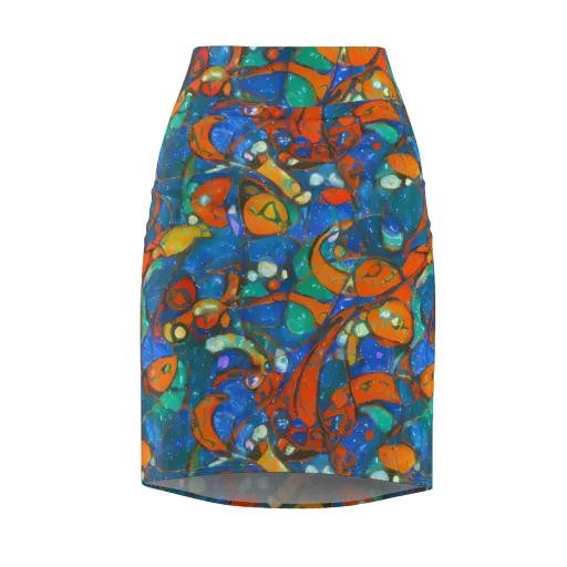 Liquid Ember on a Pencil Skirt