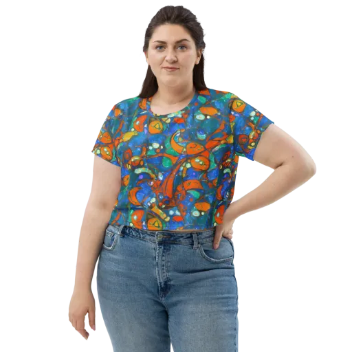 Liquid Ember on a Crop Tee
