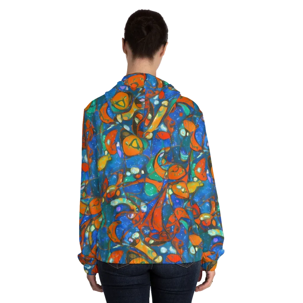 Liquid Ember on Women's Full-Zip Hoodie — Back On Person