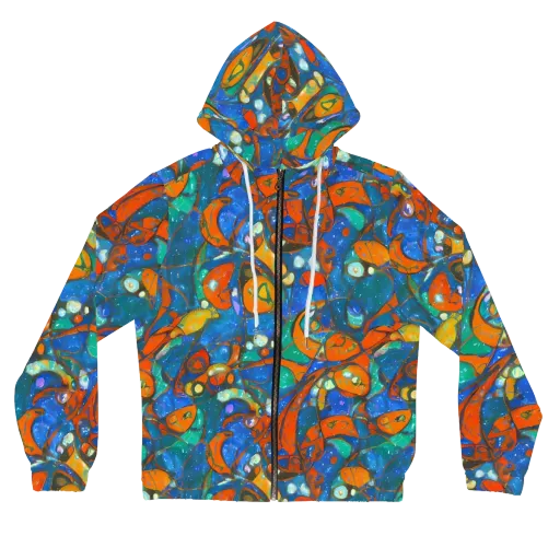 Liquid Ember on a Women's Full-Zip Hoodie