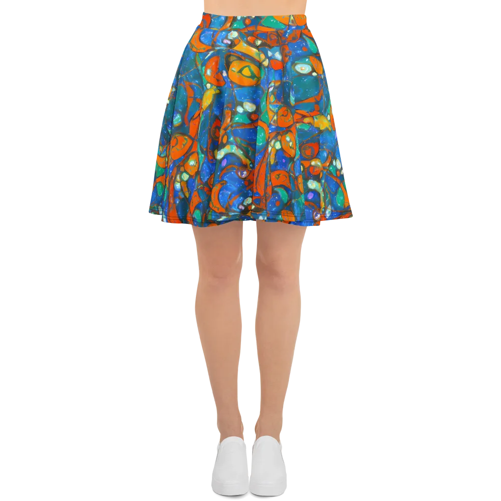 Liquid Ember on Skater Skirt — Front