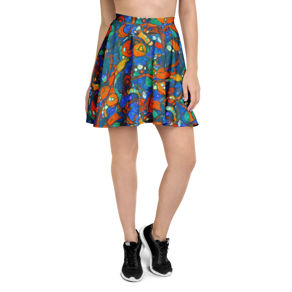 Liquid Ember on Skater Skirt — Front