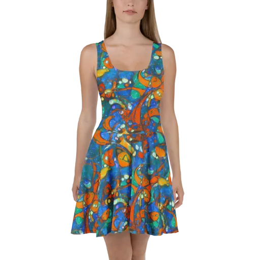 Liquid Ember on a Skater Dress