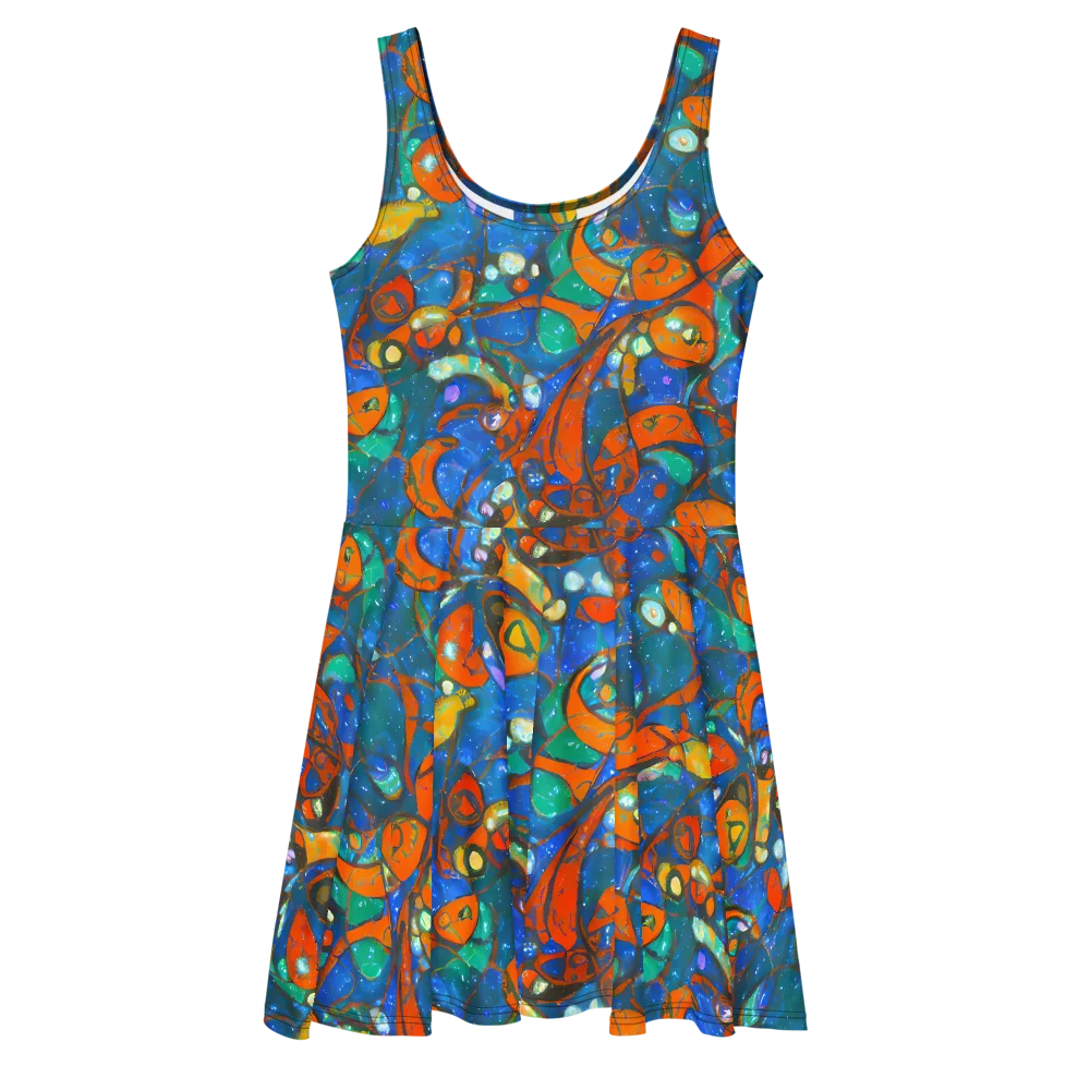 Liquid Ember on Skater Dress — Front