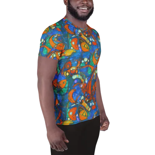 Liquid Ember on a Men's Athletic T-Shirt