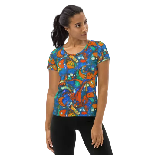 Liquid Ember on a Women's Athletic T-Shirt