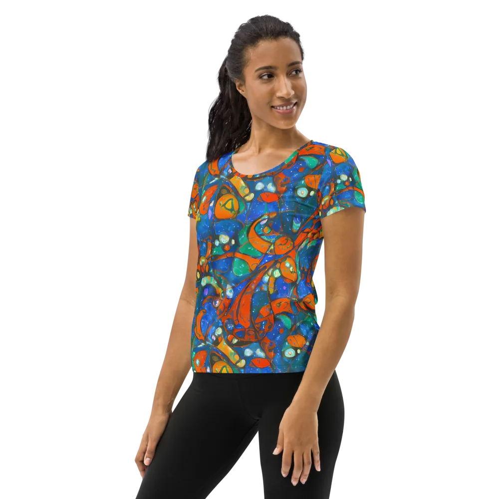 Liquid Ember on Women's Athletic T-Shirt — Left