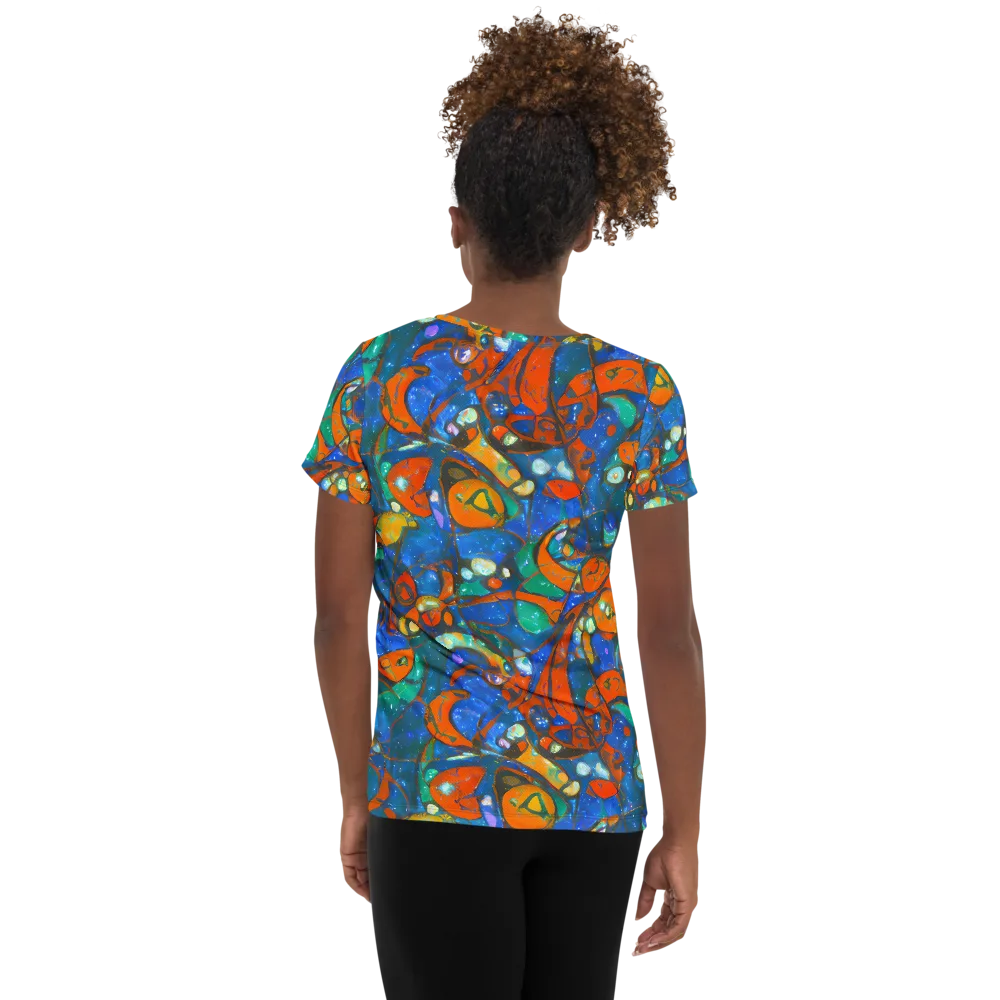 Liquid Ember on Women's Athletic T-Shirt — Back