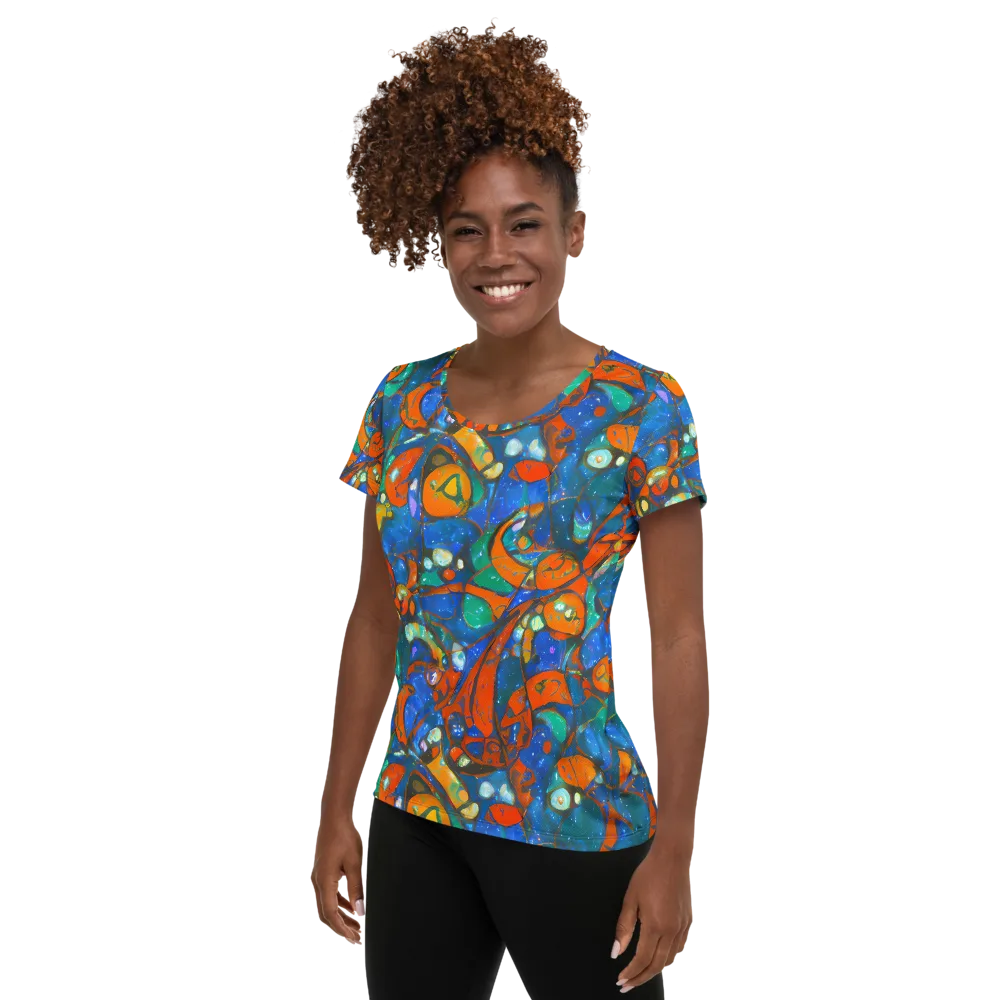 Liquid Ember on Women's Athletic T-Shirt — Left