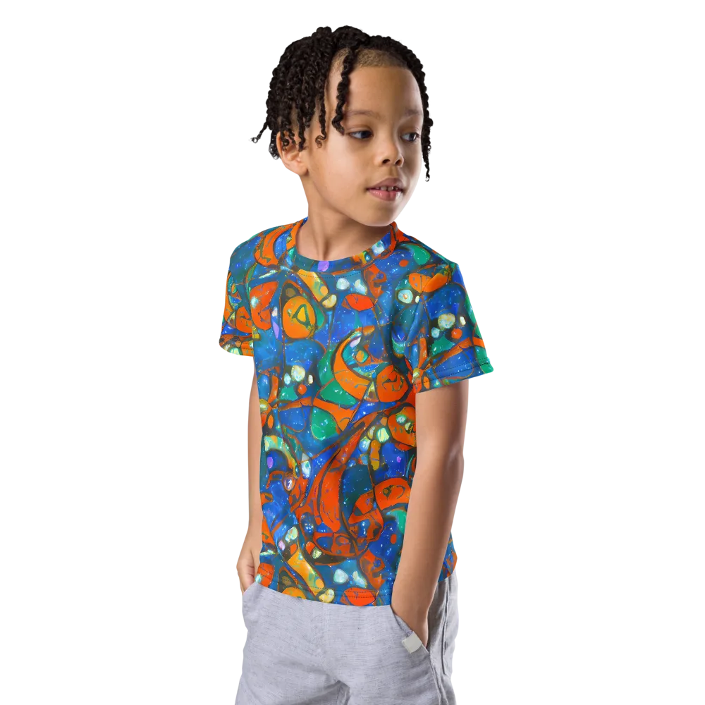 Liquid Ember on Kids Crew Neck T-Shirt — Left Front