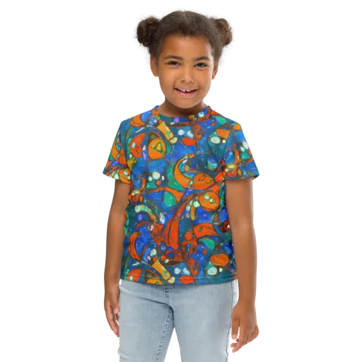 Liquid Ember on a Kids Crew Neck T-Shirt