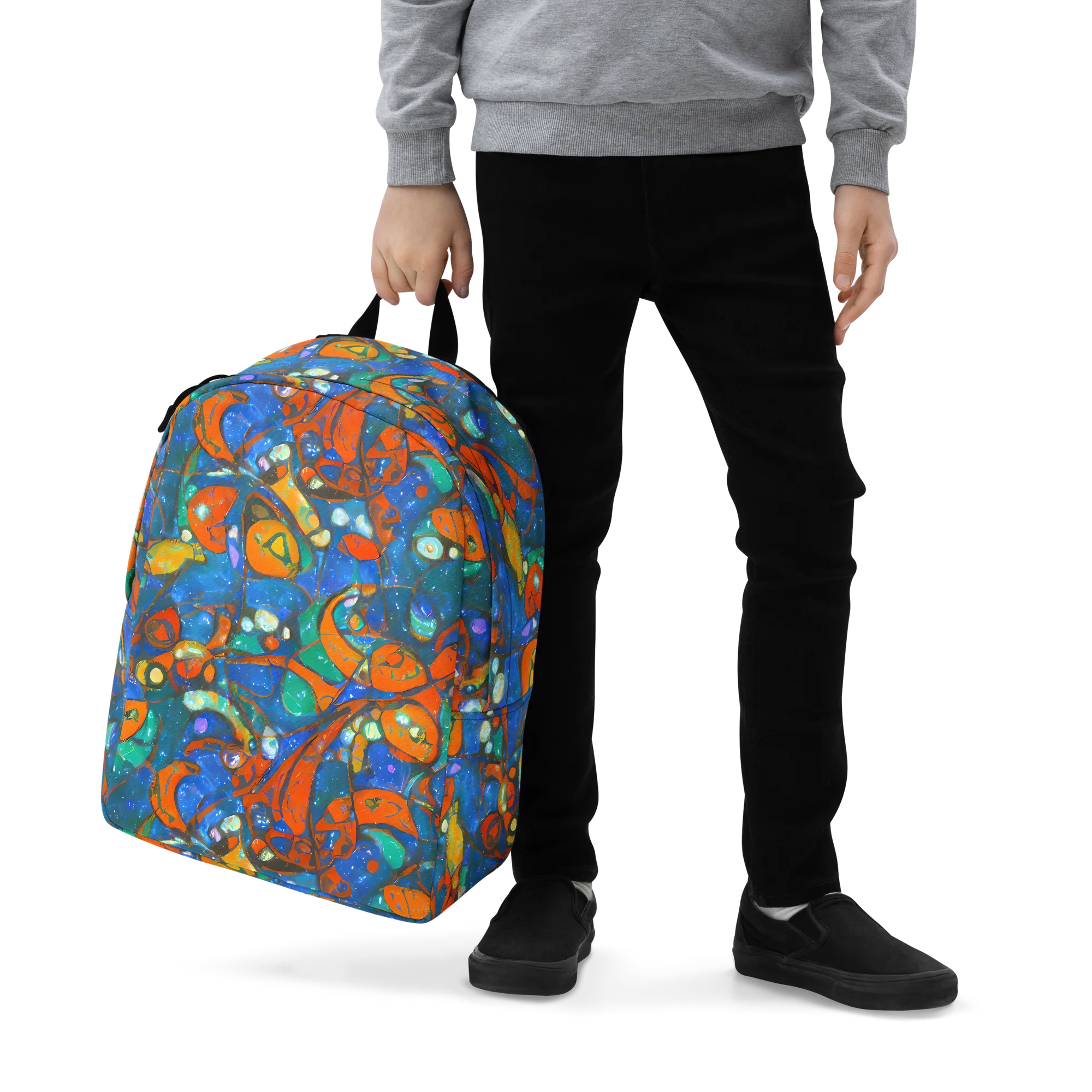 Liquid Ember on Minimalist Backpack — Zoomed-in
