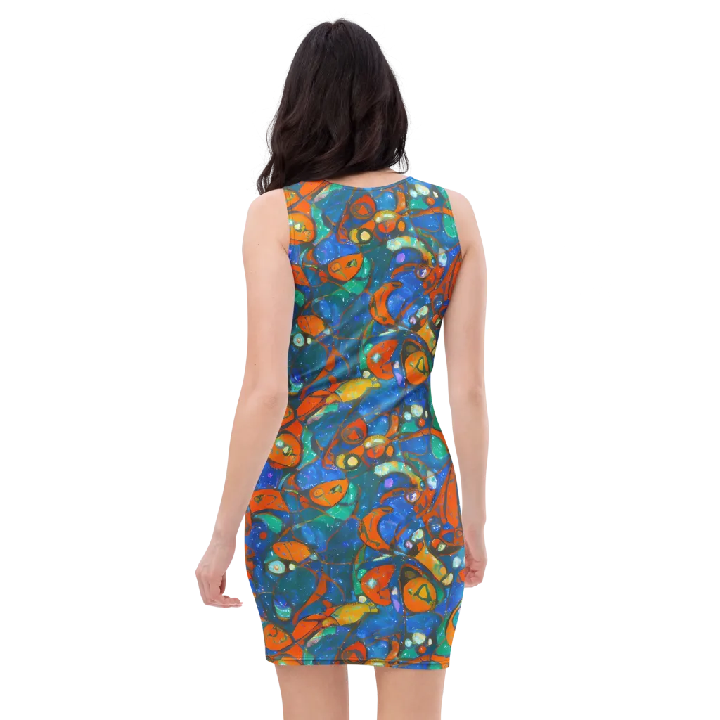 Liquid Ember on Bodycon Dress — Back