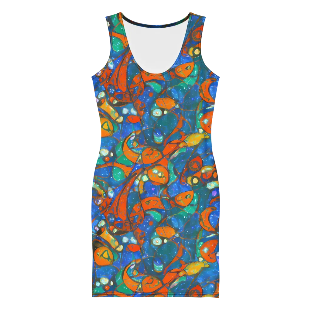 Liquid Ember on Bodycon Dress — Front