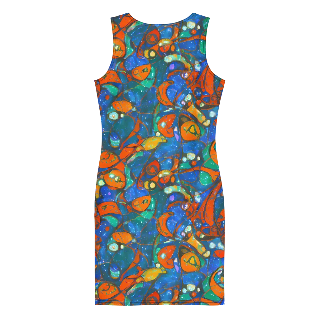 Liquid Ember on Bodycon Dress — Back