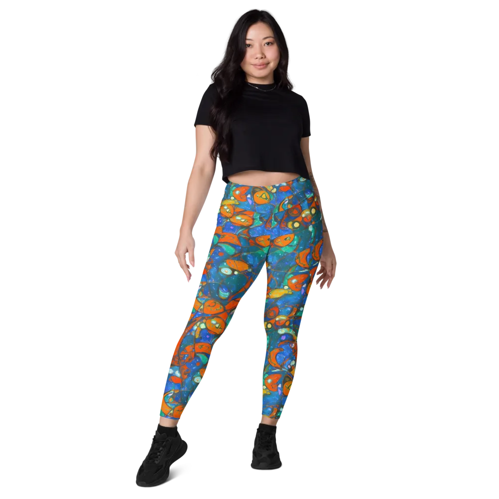 Liquid Ember on Leggings with Pockets — Front