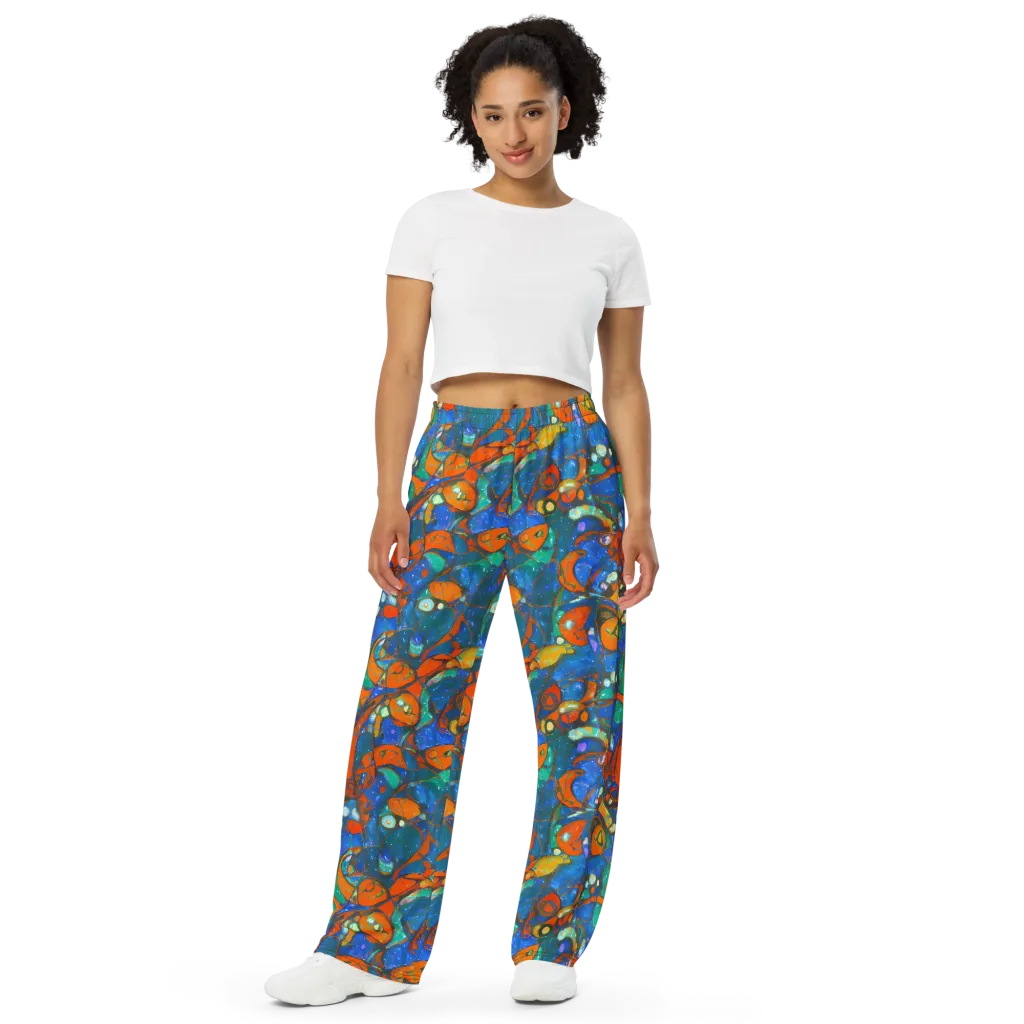 Liquid Ember on Wide-Leg Pants — Front