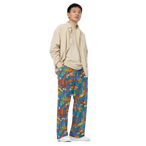 Liquid Ember on a Wide-Leg Pants
