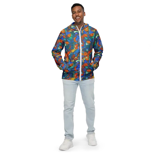 Liquid Ember on a Men's Windbreaker