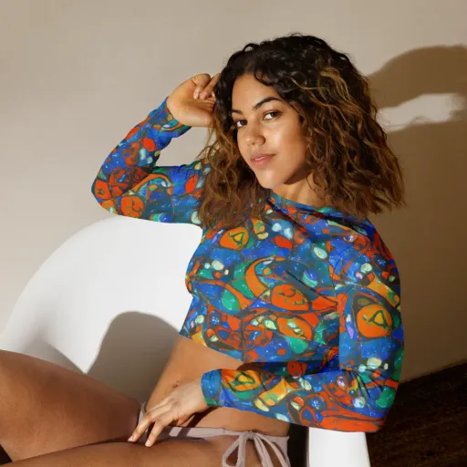 Liquid Ember on a Long Sleeve Crop Top