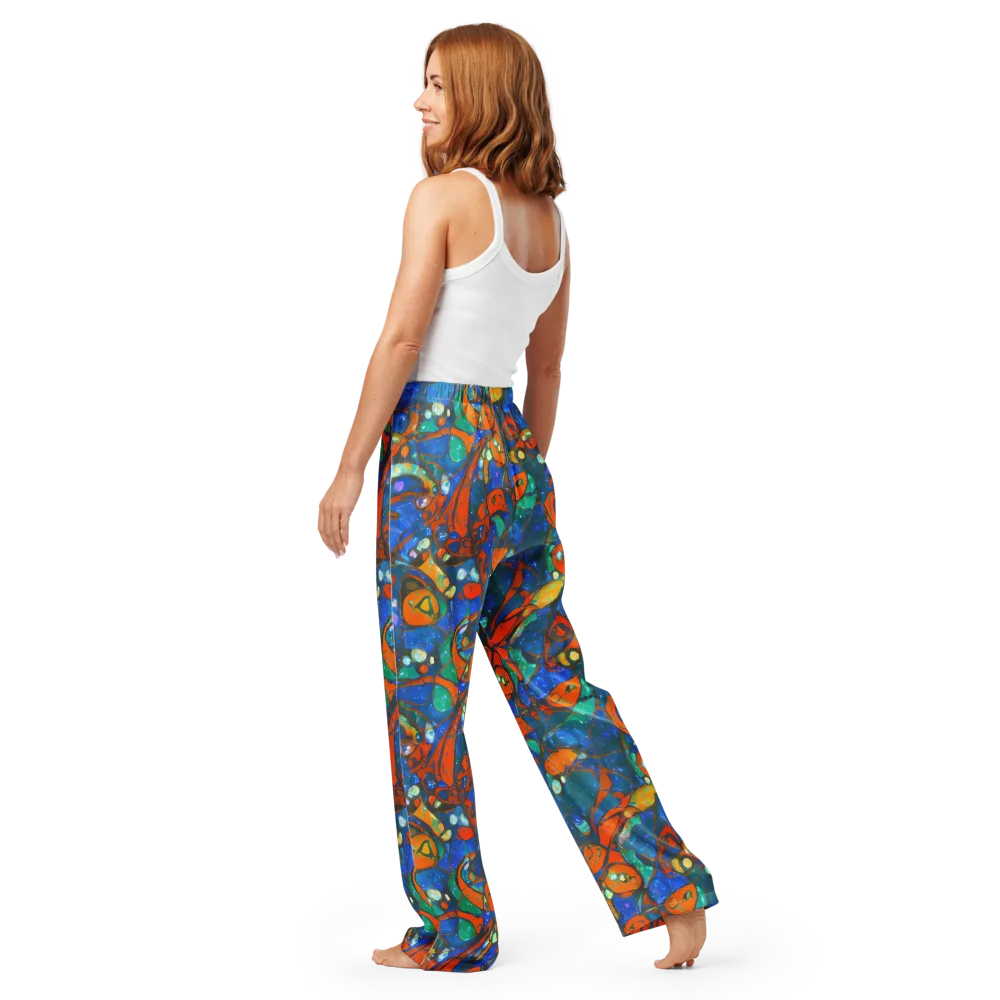 Liquid Ember on Women's Pajama Pants — Back