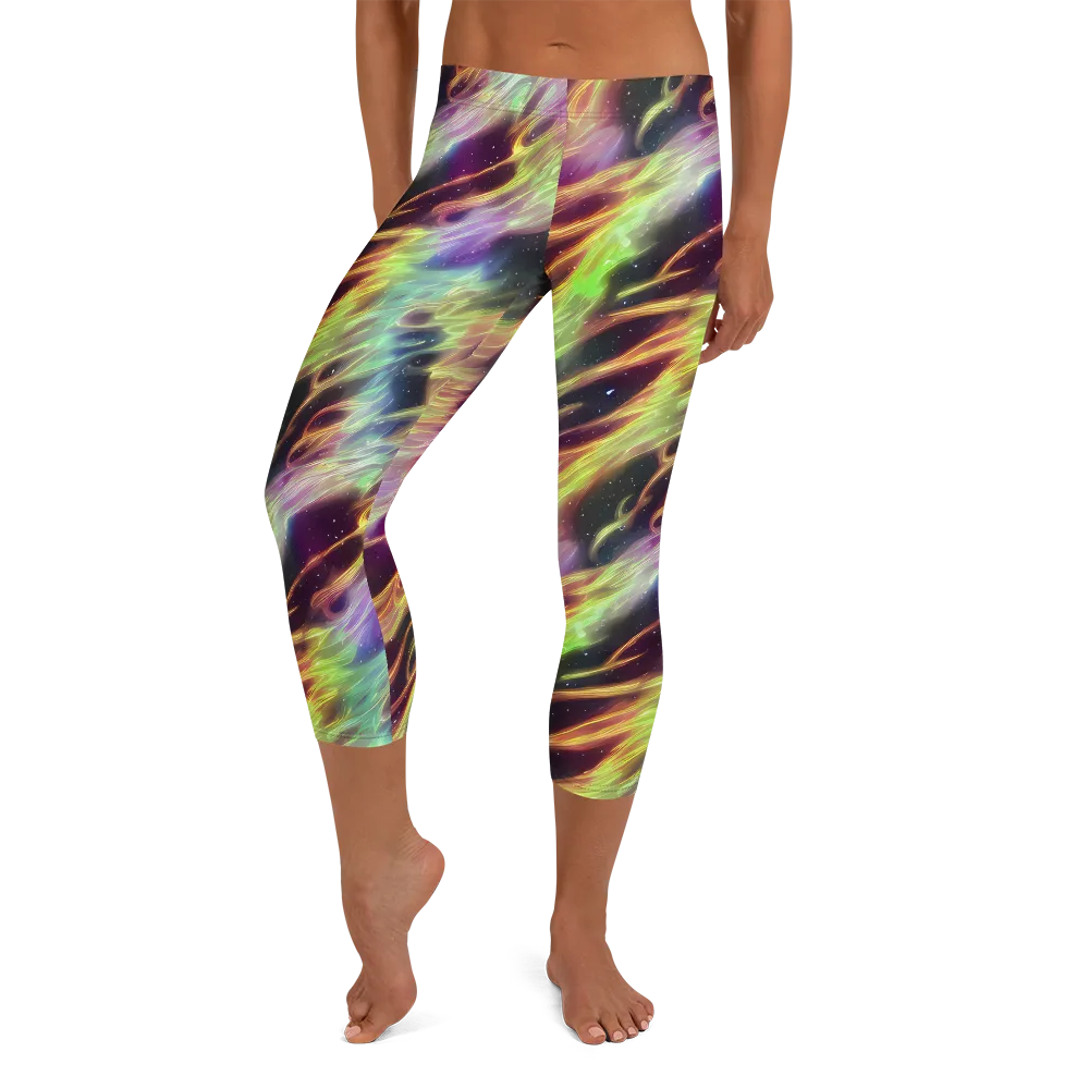 Supernova Silk on Capri Leggings — Front
