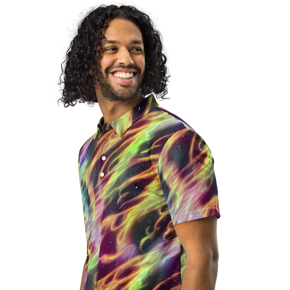 Supernova Silk on Men's Slim Fit Polo Shirt — Left Front