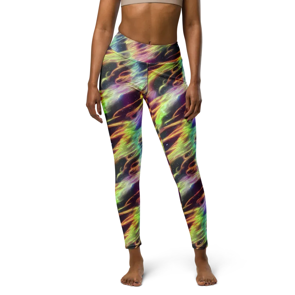 Supernova Silk on Yoga Leggings — Front