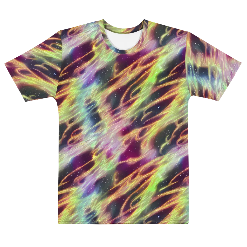 Supernova Silk on Men's Cotton Crew Neck T-Shirt — Front