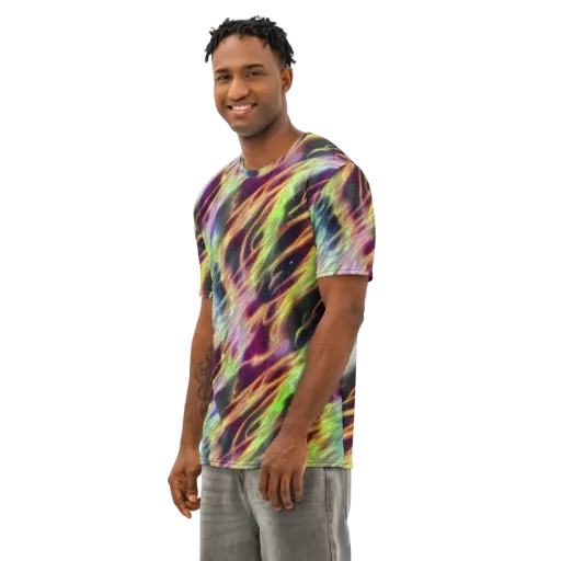 Supernova Silk on a Men's Cotton Crew Neck T-Shirt