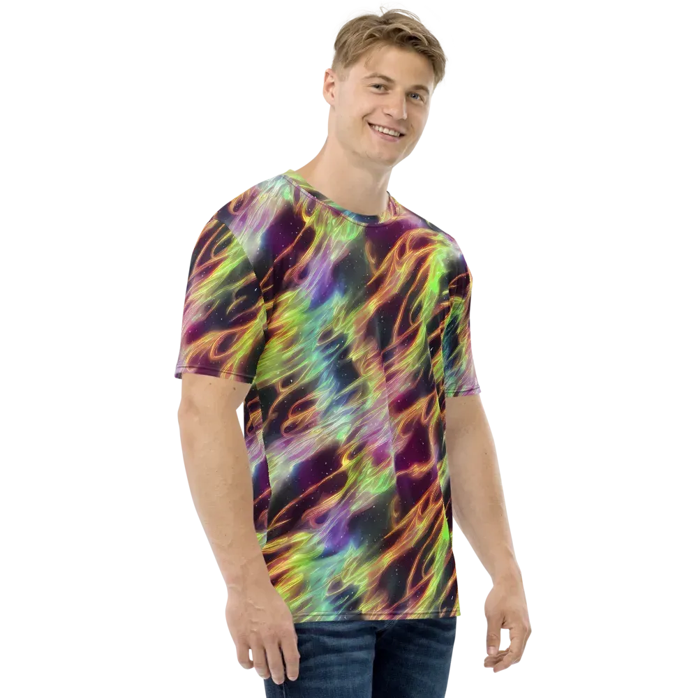 Supernova Silk on Men's Crew Neck T-Shirt — Right