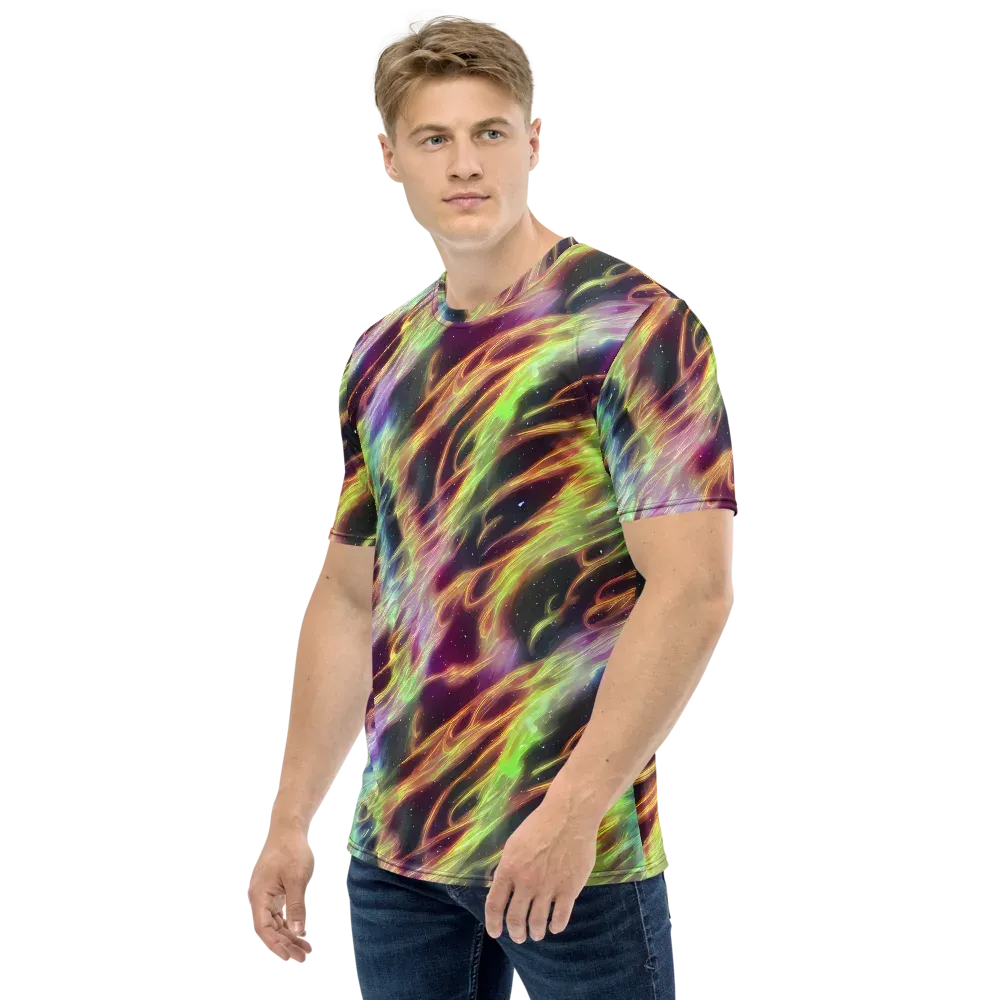 Supernova Silk on Men's Crew Neck T-Shirt — Left