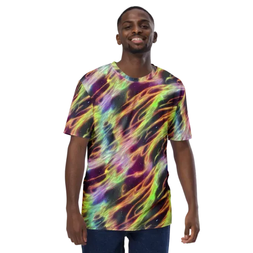 Supernova Silk on a Men's Crew Neck T-Shirt