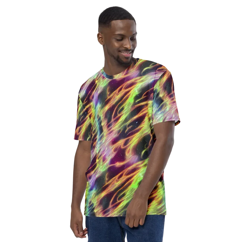 Supernova Silk on Men's Crew Neck T-Shirt — Left