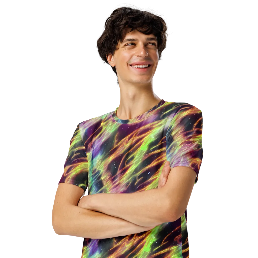 Supernova Silk on Men's Crew Neck T-Shirt — Left Front