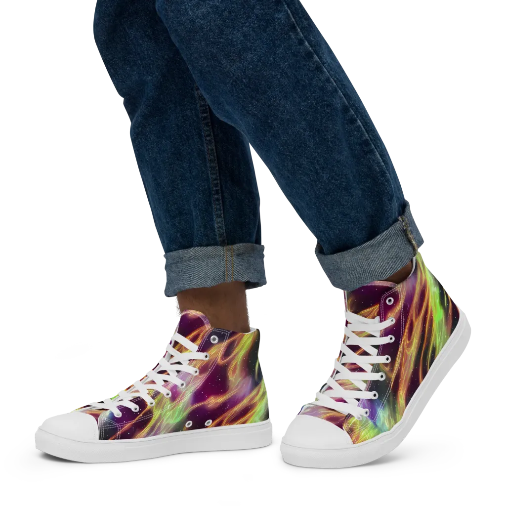 Supernova Silk on Men's High Top Canvas Shoes — Left