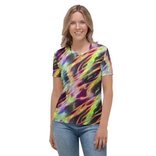 Supernova Silk on a Women's Crew Neck T-Shirt