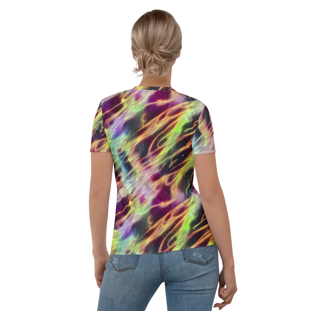 Supernova Silk on Women's Crew Neck T-Shirt — Back