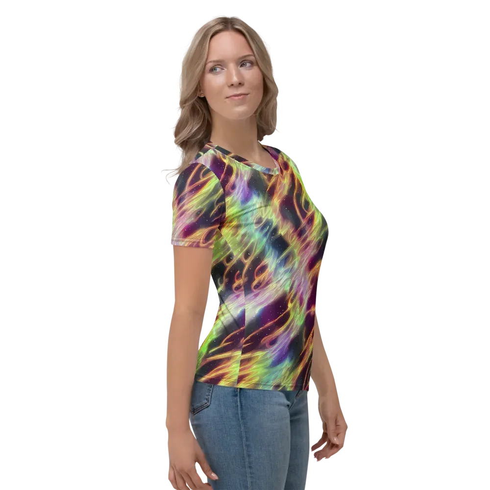 Supernova Silk on Women's Crew Neck T-Shirt — Right