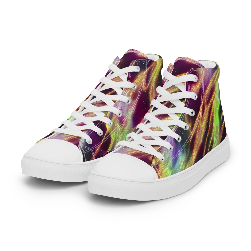 Supernova Silk on Women's High Top Canvas Shoes — Left Front