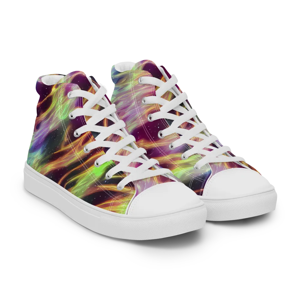 Supernova Silk on Women's High Top Canvas Shoes — Right Front