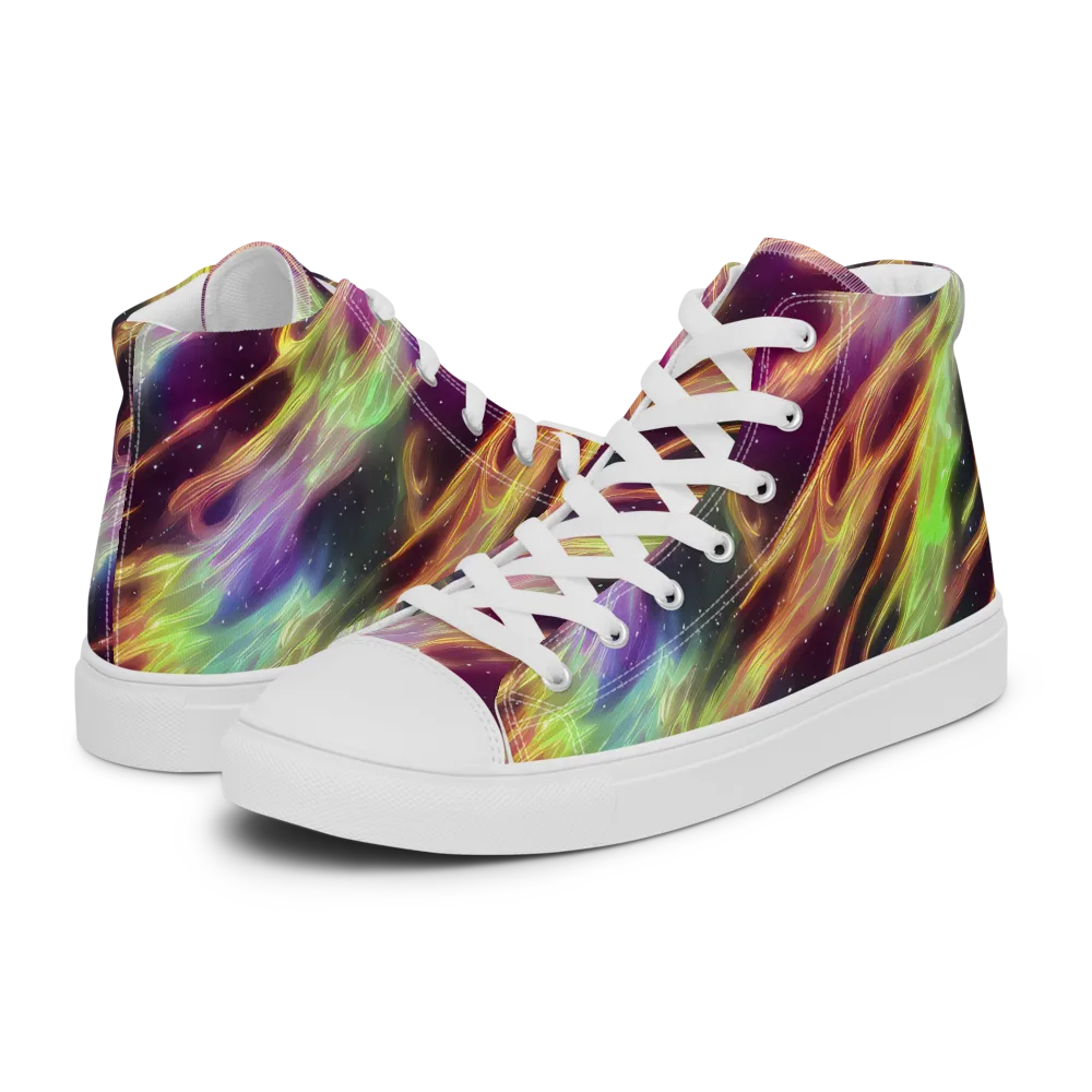 Supernova Silk on Women's High Top Canvas Shoes — Left