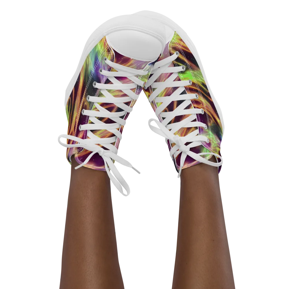 Supernova Silk on Women's High Top Canvas Shoes — Front