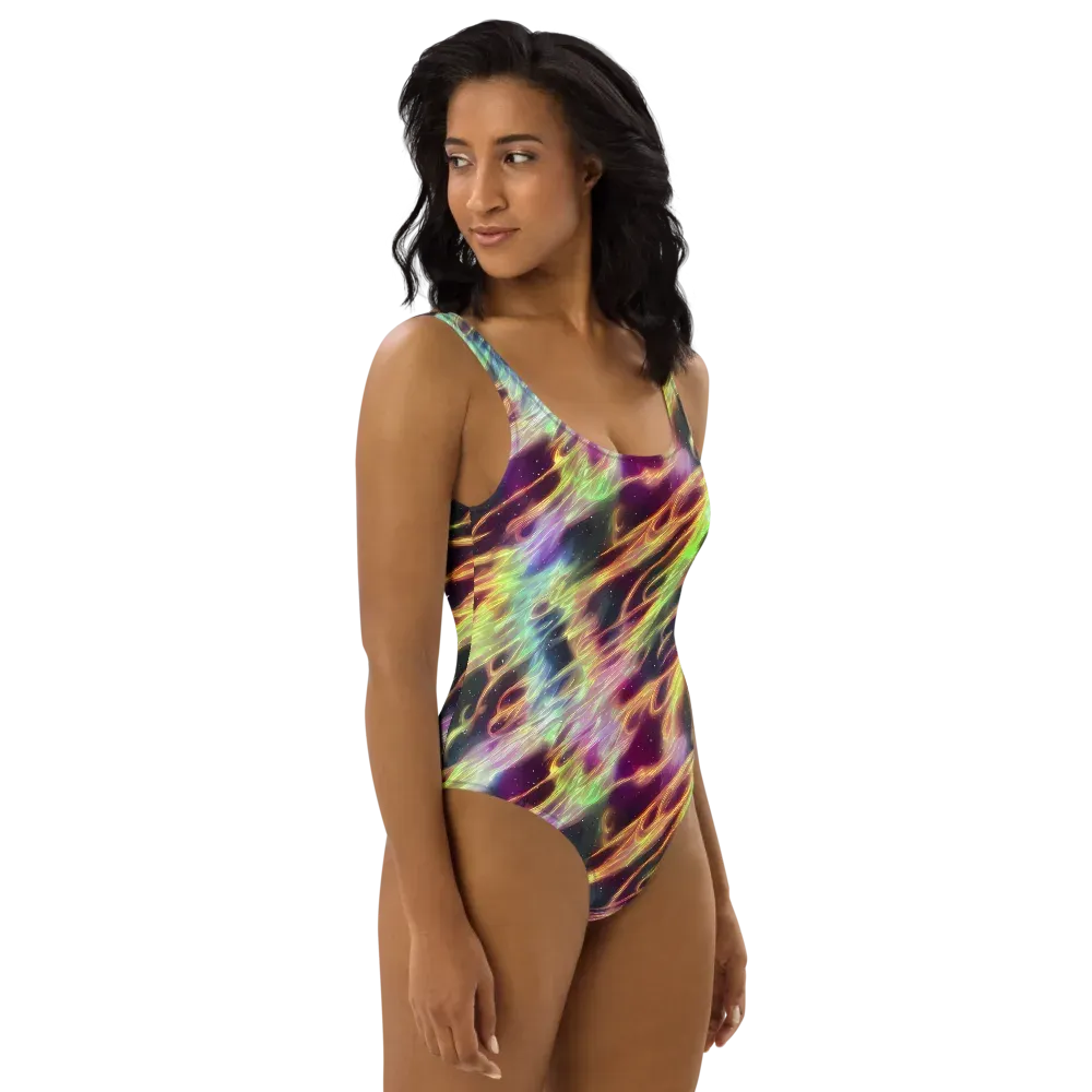 Supernova Silk on One-Piece Swimsuit — Right