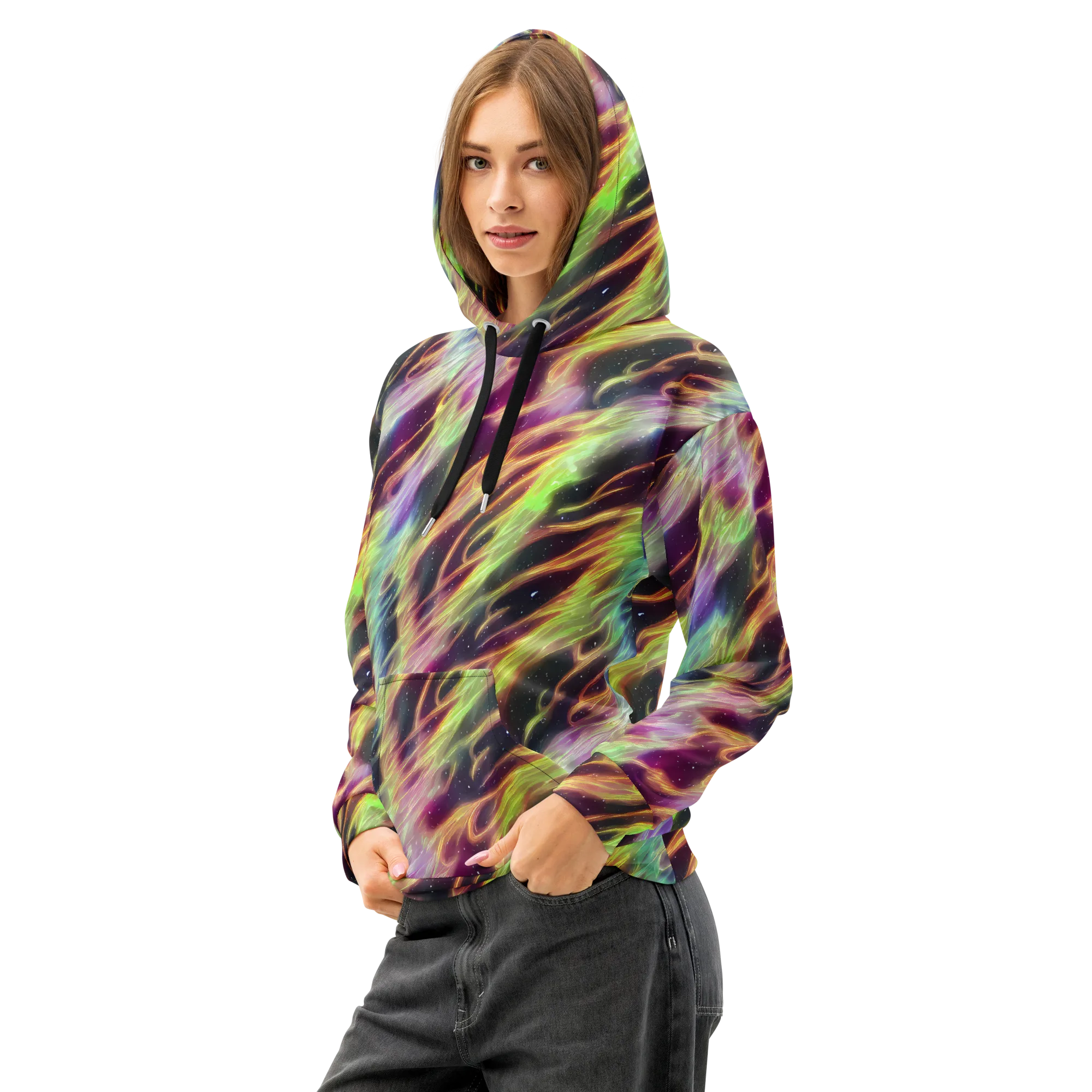 Supernova Silk on Cotton Hoodie — Left Front