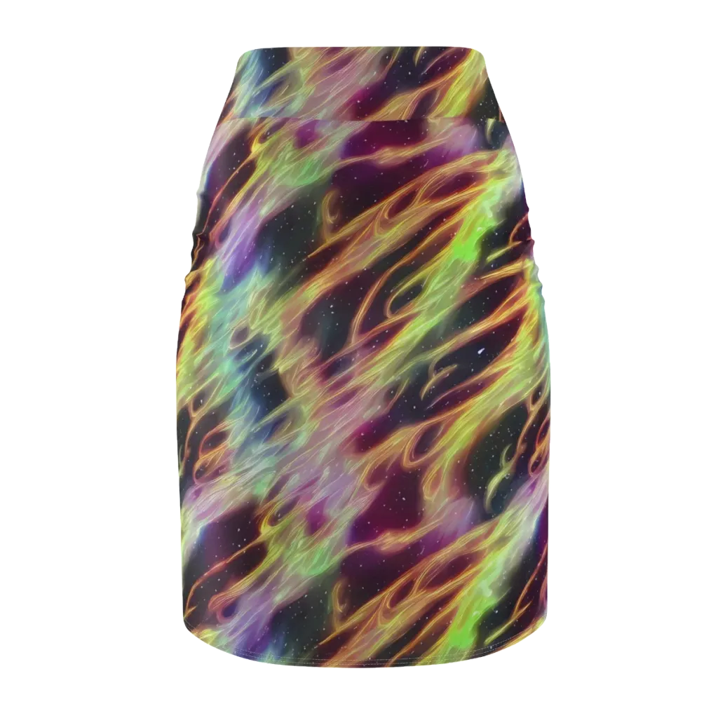 Supernova Silk on Pencil Skirt — Back