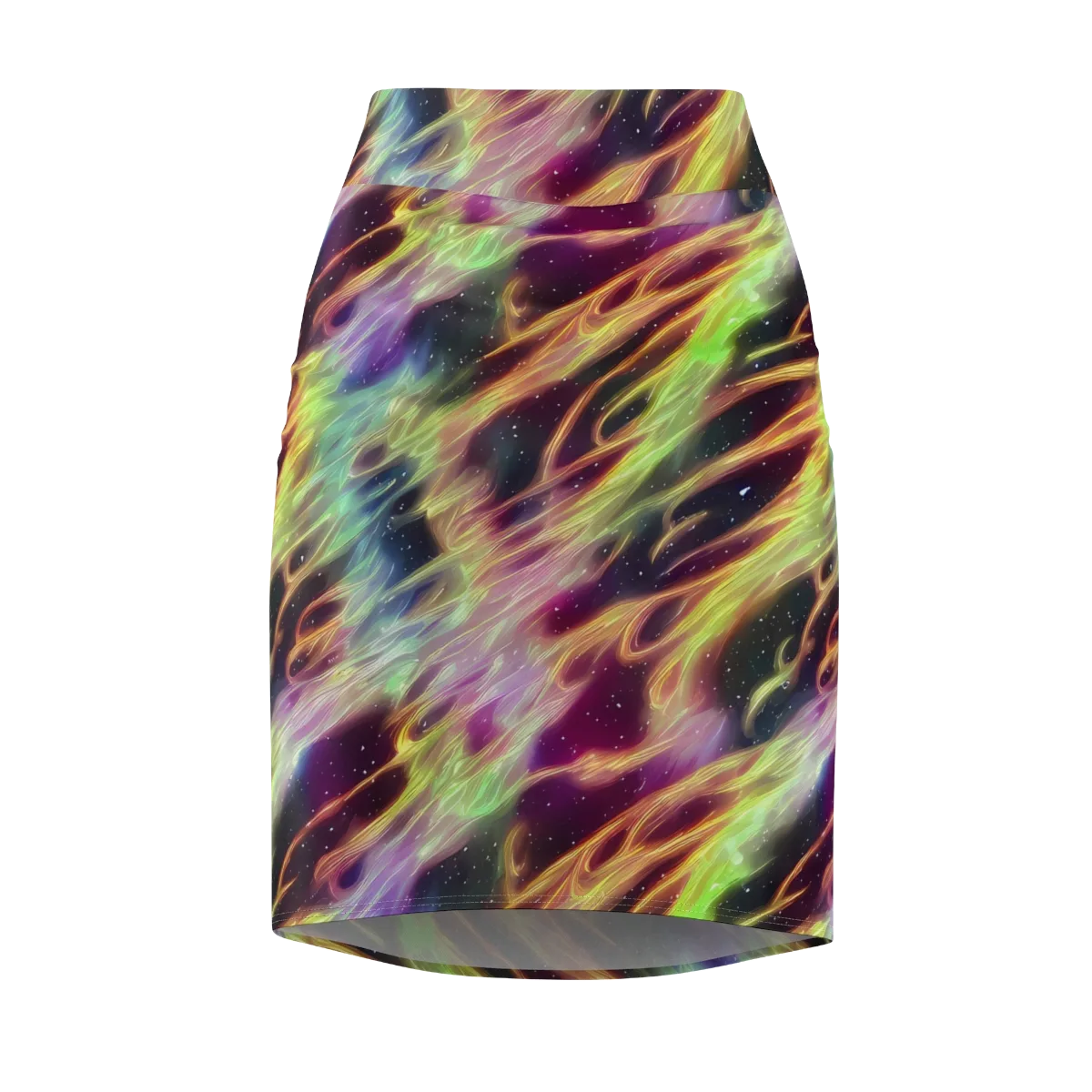 Supernova Silk on Pencil Skirt — Front