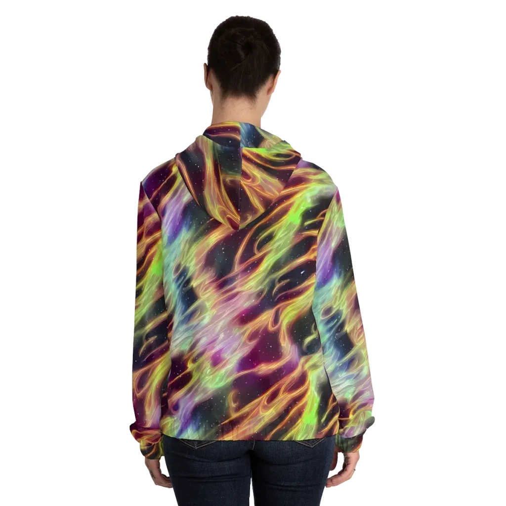 Supernova Silk on Women's Full-Zip Hoodie — Back On Person