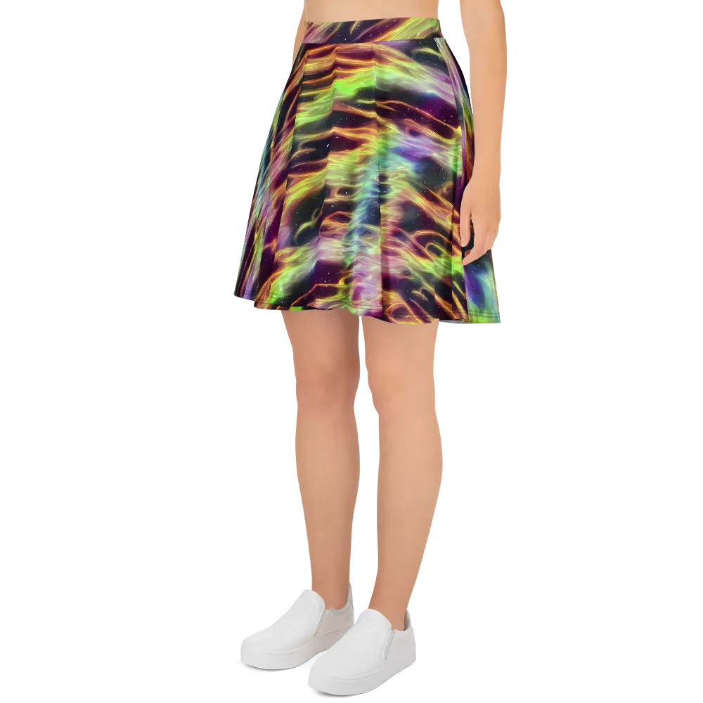 Supernova Silk on Skater Skirt — Left