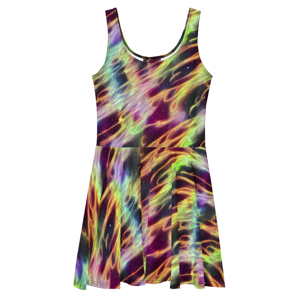 Supernova Silk on Skater Dress — Front
